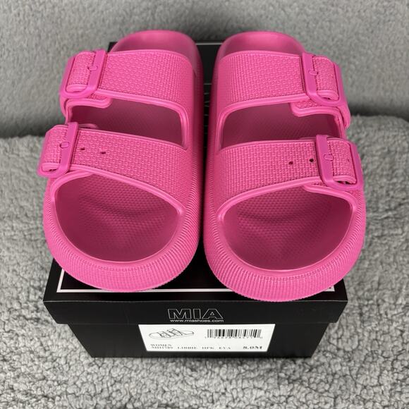 MIA Shoes - Womens MIA Libbie Platform Foodbed Sandal Pink 8M beach pool comfort cottagecore